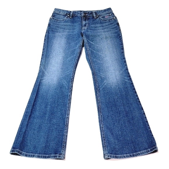 HARLEY-DAVIDSON ♡ Sweet Pink Accent Embellished Bling HARLEY Blue Jeans 10 - Picture 3 of 16